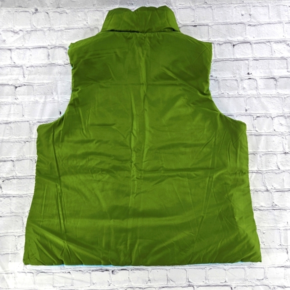 Merona Reversable Olive Green and Baby Blue Quilt Zipper Vest Size:XXL - Picture 3 of 11